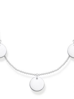 THOMAS SABO Kette mit Anhänger "KE1959-001-21 Halskette mit Anhänger Damen Drei Coins Silber"