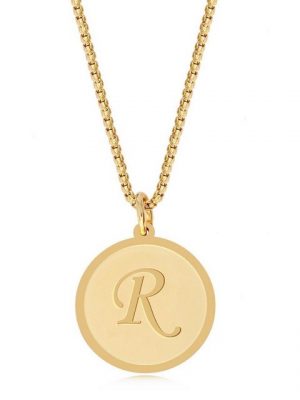 Timando Kette mit Anhänger "Buchstabe R in goldfarben"