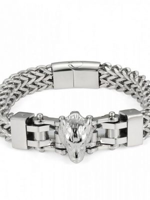 Tribal Spirit Steel Armband "Herren Panzerarmband Wolf"