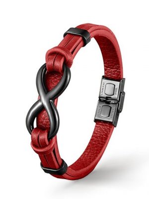 UNIQAL.de Lederarmband "Unendlichkeit Leder Armband "INFINITY" Herren" (Edelstahl, Echtleder, Casual Style, Handgefertigt), Designed in Germany