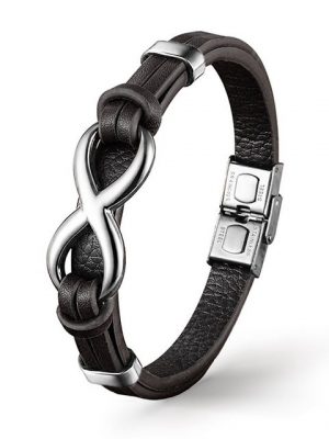 UNIQAL.de Lederarmband "Unendlichkeit Leder Armband "INFINITY" Herren" (Edelstahl, Echtleder, Casual Style, Handgefertigt), Designed in Germany