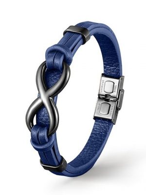 UNIQAL.de Lederarmband "Unendlichkeit Leder Armband "INFINITY" Herren" (Edelstahl, Echtleder, Casual Style, Handgefertigt), Designed in Germany