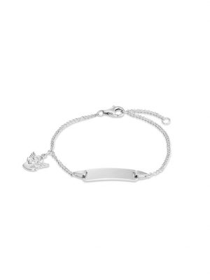 Unisex-I.D.-Armband 925er Silber 1 Zirkonia FAVS. Silber