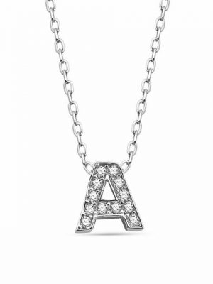 dKeniz Anhänger mit Kette "Buchstabe A 925/- Sterling Silber"