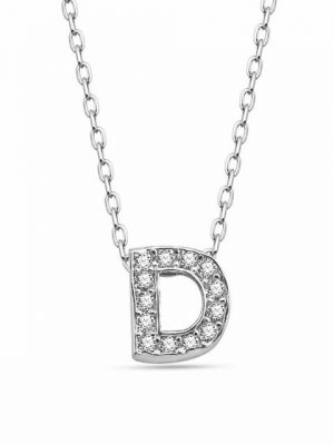 dKeniz Anhänger mit Kette "Buchstabe D 925/- Sterling Silber"