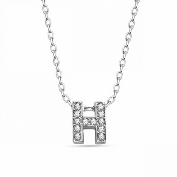 dKeniz Anhänger mit Kette "Buchstabe H 925/- Sterling Silber"