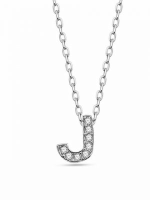 dKeniz Anhänger mit Kette "Buchstabe J 925/- Sterling Silber"