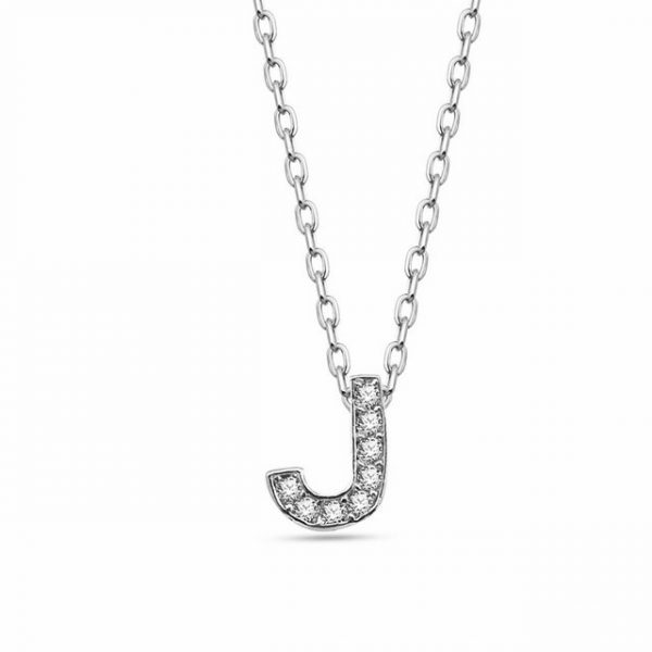 dKeniz Anhänger mit Kette "Buchstabe J 925/- Sterling Silber"