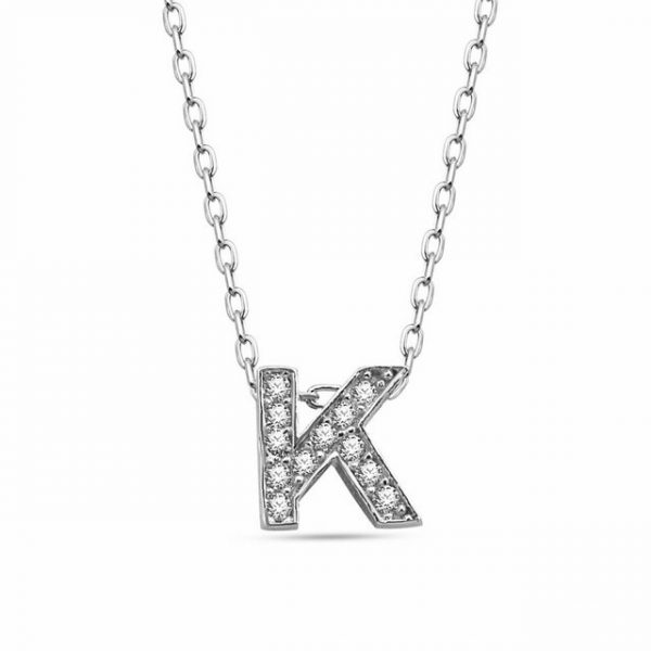 dKeniz Anhänger mit Kette "Buchstabe K 925/- Sterling Silber"