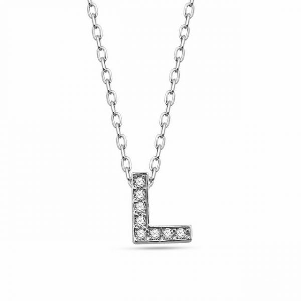 dKeniz Anhänger mit Kette "Buchstabe L 925/- Sterling Silber"