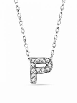 dKeniz Anhänger mit Kette "Buchstabe P 925/- Sterling Silber"