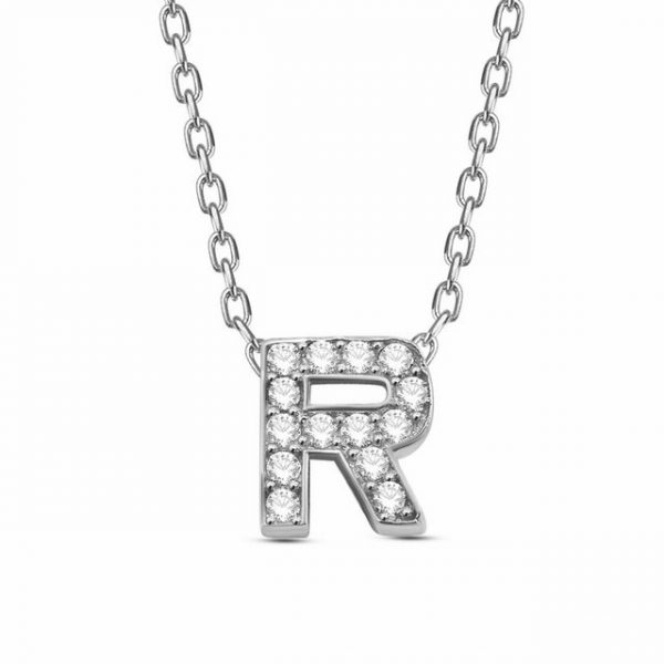 dKeniz Anhänger mit Kette "Buchstabe R 925/- Sterling Silber"