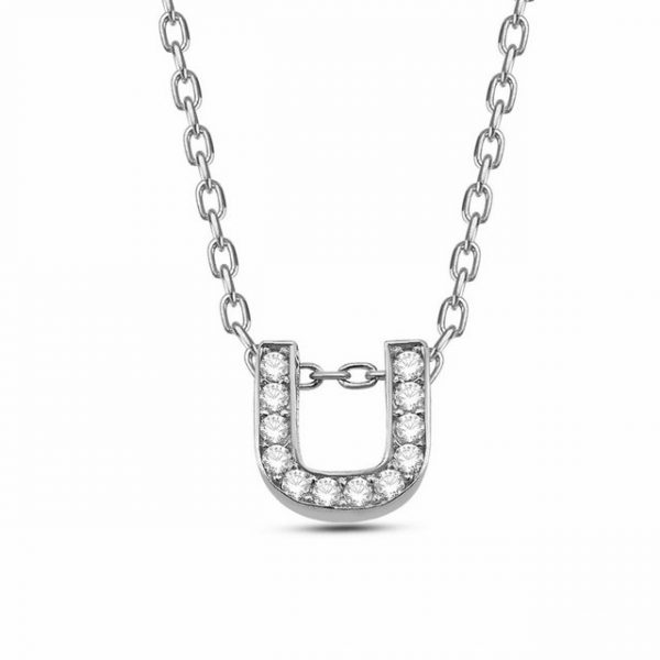 dKeniz Anhänger mit Kette "Buchstabe U 925/- Sterling Silber"