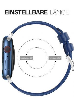 edimens Smartwatch-Armband "44/42/45mm Echtleder Armband für Apple Watch 8/7/6/5/SE für Mann", die Größe L, leicht verstellbar, rutschfest, Angenehm zu tragen