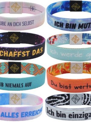 glaubensband Armband "GLAUBENSBAND Motivations-Armbänder mit Glaubenssätzen - Glücksbringer Armband, Freundschafts-Armband und Energiearmband - geeignet für Kinder, Damen, Herren Mitbringsel"