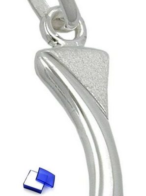 unbespielt Buchstabenanhänger "Anhänger Buchstabe I teilmattiert glänzend 925 Silber 15 x 5 mm", Silberschmuck für Damen und Herren