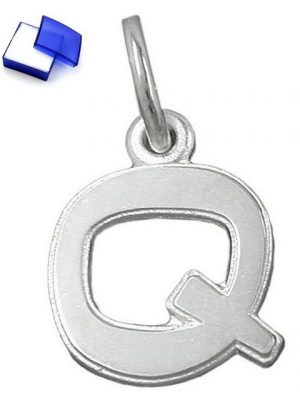 unbespielt Buchstabenanhänger "Kettenanhänger Anhänger Buchstabe Q mit Rand 925 Silber 12 x 10 mm inkl. kleiner Schmuckbox", Silberschmuck für Damen und Herren