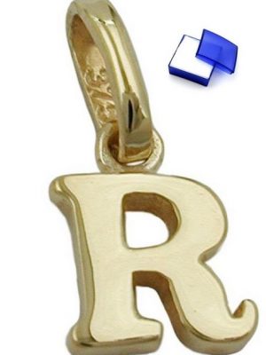 unbespielt Buchstabenanhänger "Kettenanhänger Anhänger Buchstabe R aus 375 Gold 9 Karat 8 x 6 mm inklusive kl. Schmuckbox", Goldschmuck für Damen und Herren