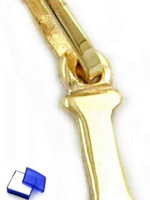 unbespielt Buchstabenanhänger "Schmuck Kettenanhänger Anhänger Buchstabe I glänzend aus 375 Gold 8 x 3 mm", Goldschmuck für Damen und Herren
