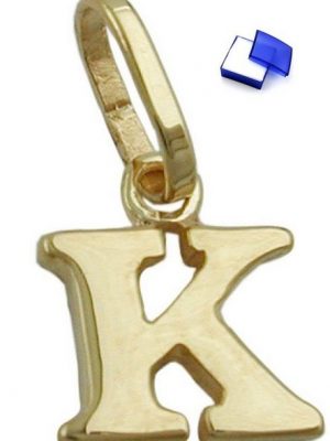 unbespielt Buchstabenanhänger "Schmuck Kettenanhänger Anhänger Buchstabe K glänzend aus 375 Gold 8 x 7 mm inklusive Schmuckbox", Goldschmuck für Damen und Herren