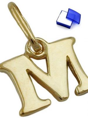 unbespielt Buchstabenanhänger "Schmuck Kettenanhänger Anhänger Buchstabe M aus 375 Gold 7 x 8 mm", Goldschmuck für Damen und Herren