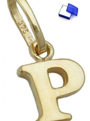 unbespielt Buchstabenanhänger "Schmuck Kettenanhänger Anhänger Buchstabe P aus 375 Gold 8 x 6 mm", Goldschmuck für Damen und Herren