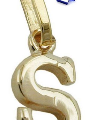 unbespielt Buchstabenanhänger "Schmuck Kettenanhänger Anhänger Buchstabe S glänzend 375 Gold 9 Karat 8 x 5 mm", Goldschmuck für Damen und Herren