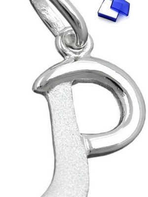 unbespielt Buchstabenanhänger "Schmuck Unisex Kettenanhänger Anhänger Buchstabe P teilmattiert glänzend 925 Silber 15 x 9 mm", Silberschmuck für Damen und Herren