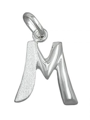 unbespielt Buchstabenanhänger "Kettenanhänger für Halskette Anhänger Buchstabe M 925 Silber 15 x 13 mm inkl. kleiner Schmuckbox", Silberschmuck für Damen