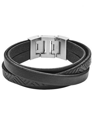 Fossil Armband JF04343040 Leder, Edelstahl