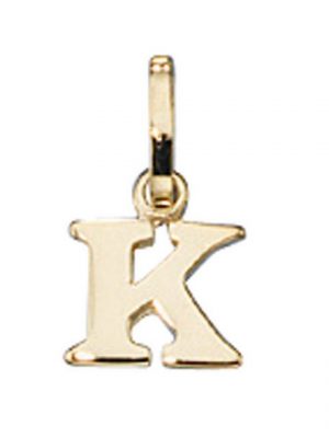 Schmuck Krone Kettenanhänger "Buchstabe " K " Ketten Anhänger Goldanhänger 333 Gold Einhänger Unisex"