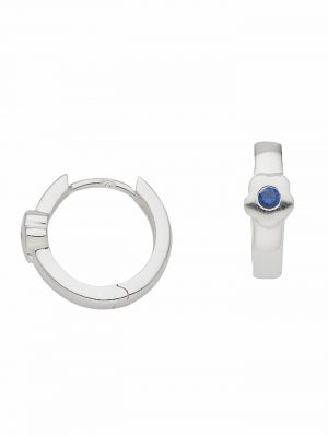 1 Paar 925 Silber Ohrringe / Creolen Blüte mit synthetischer Spinell Ø 13,3 mm 1001 Diamonds Bunt/multi