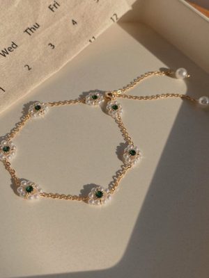 360Home Charm-Armband "Koreanisches Gold Vintage Perlenarmband Charm armband"