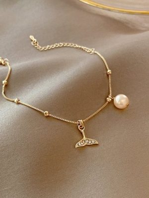 360Home Charm-Armband "Koreanisches Gold Vintage Perlenarmband Charm armband"