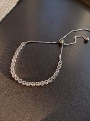 360Home Charm-Armband "Koreanisches Vintage Perlenarmband S175 Silber Zirkonia Armbänder"