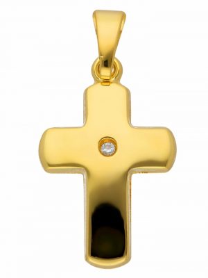 585 Gold Kreuz Anhänger mit Diamant 1001 Diamonds Gold