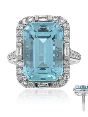 AAA-Brasilianischer Aquamarin-Goldring (AMAYANI)