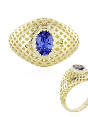 AAA-Tansanit-Goldring (Ornaments by de Melo)