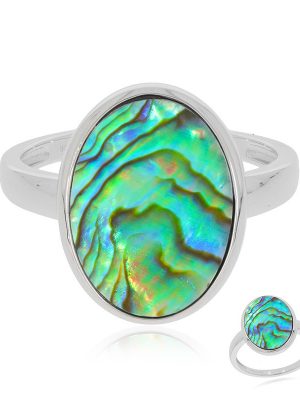Abalone-Muschel-Silberring
