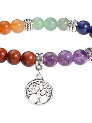 AcserGery Armband "7 Chakra Perlen Armband mit Baum des Lebens/Yoga/ Symbol Yoga Armband"