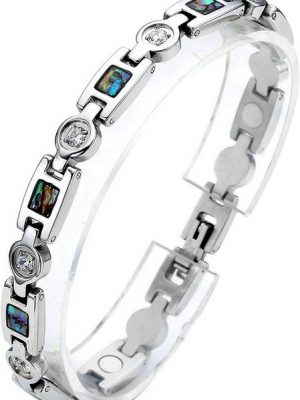 AcserGery Armband "Damen Edelstahl Zirkonia Armband Magnetarmband Magnet Armband Armreif, Silber"