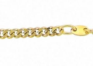 Adelia's Goldarmband "585 Gold Flach Panzer Armband 18,5 cm", 18,5 cm 585 Gold Flach Panzerkette Goldschmuck für Damen