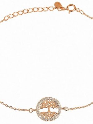 Adelia's Silberarmband "Armband Lebensbaum aus 925 Silber mit Zirkonia"