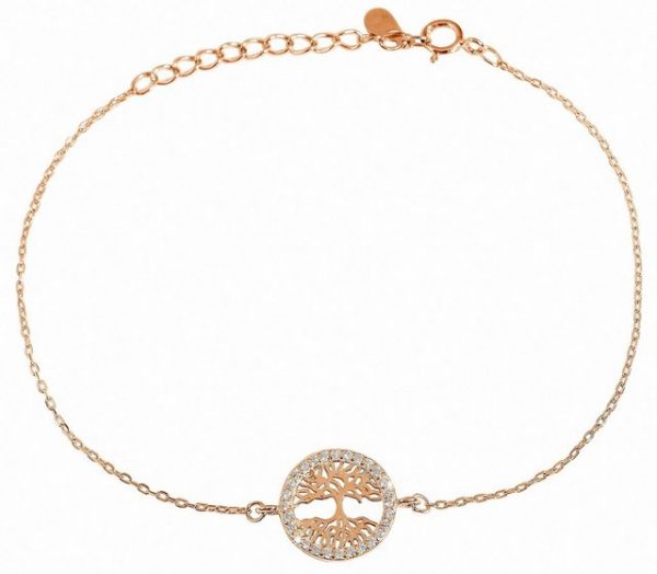 Adelia's Silberarmband "Armband Lebensbaum aus 925 Silber mit Zirkonia"