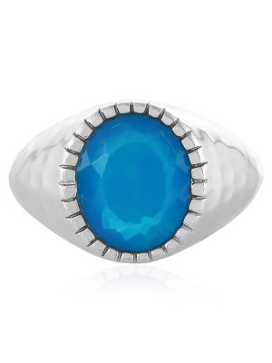 Äthiopischer Blauer Opal-Silberring