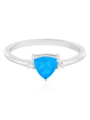 Äthiopischer Blauer Opal-Silberring