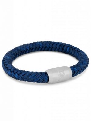 Akitsune Armband "Portus Segeltau-Armband Silber-Navyblau 19cm"