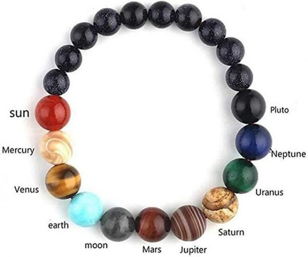 Alster Herz Perlenarmband "Sonnensystem Armband, Schmuck Universum (J0315)" (1-tlg), Natursteine
