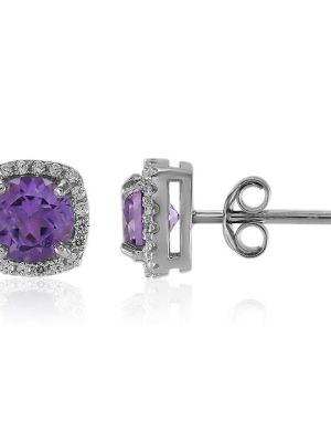 Amethyst-Silberohrringe