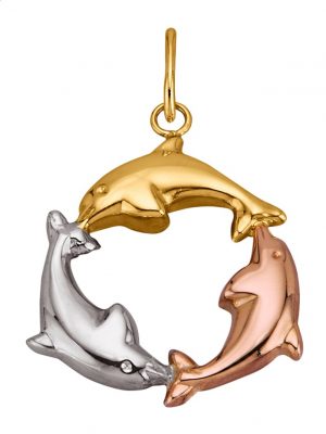 Anhänger in Gelbgold 585 Diemer Tricolor